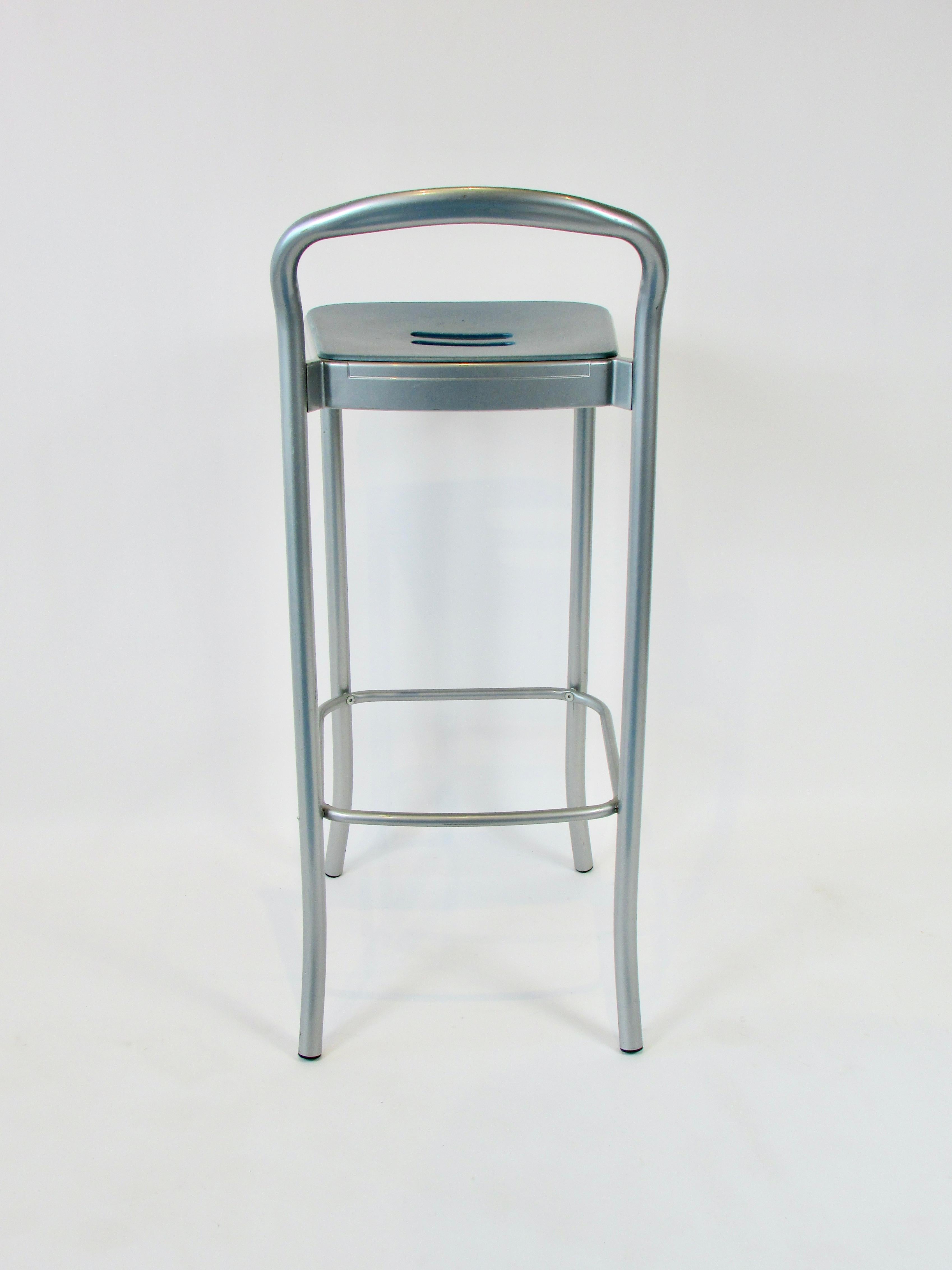 Powder-Coated Set of Four Aluminum Vico Magistretti for Kartell Bar or Counter Stools