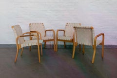 Ensemble de quatre fauteuils Model No 45 d'Alvar Aalto, Artek, Finlande, années 1960