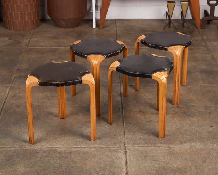 Set Of Four Alvar Aalto Model X602 Stools For Artek For Sale At 1stdibs Set Of Four Alvar Aalto Model X602 Stools For Artek For Sale At 1stdibs