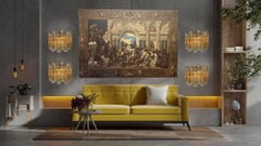 Set of Four Amber Tronchi Sconces Murano