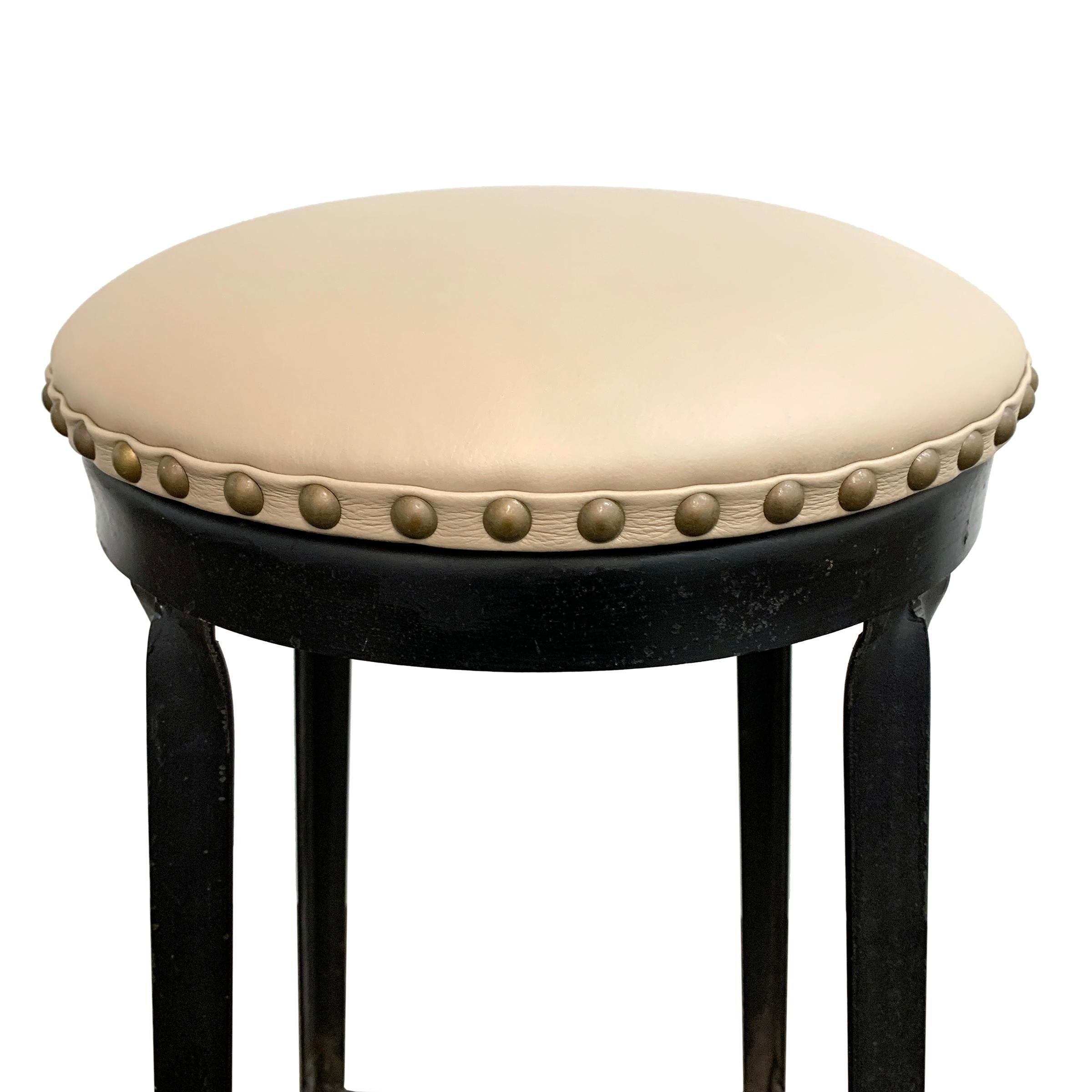 Set of Four American Industrial Bar Stools 1
