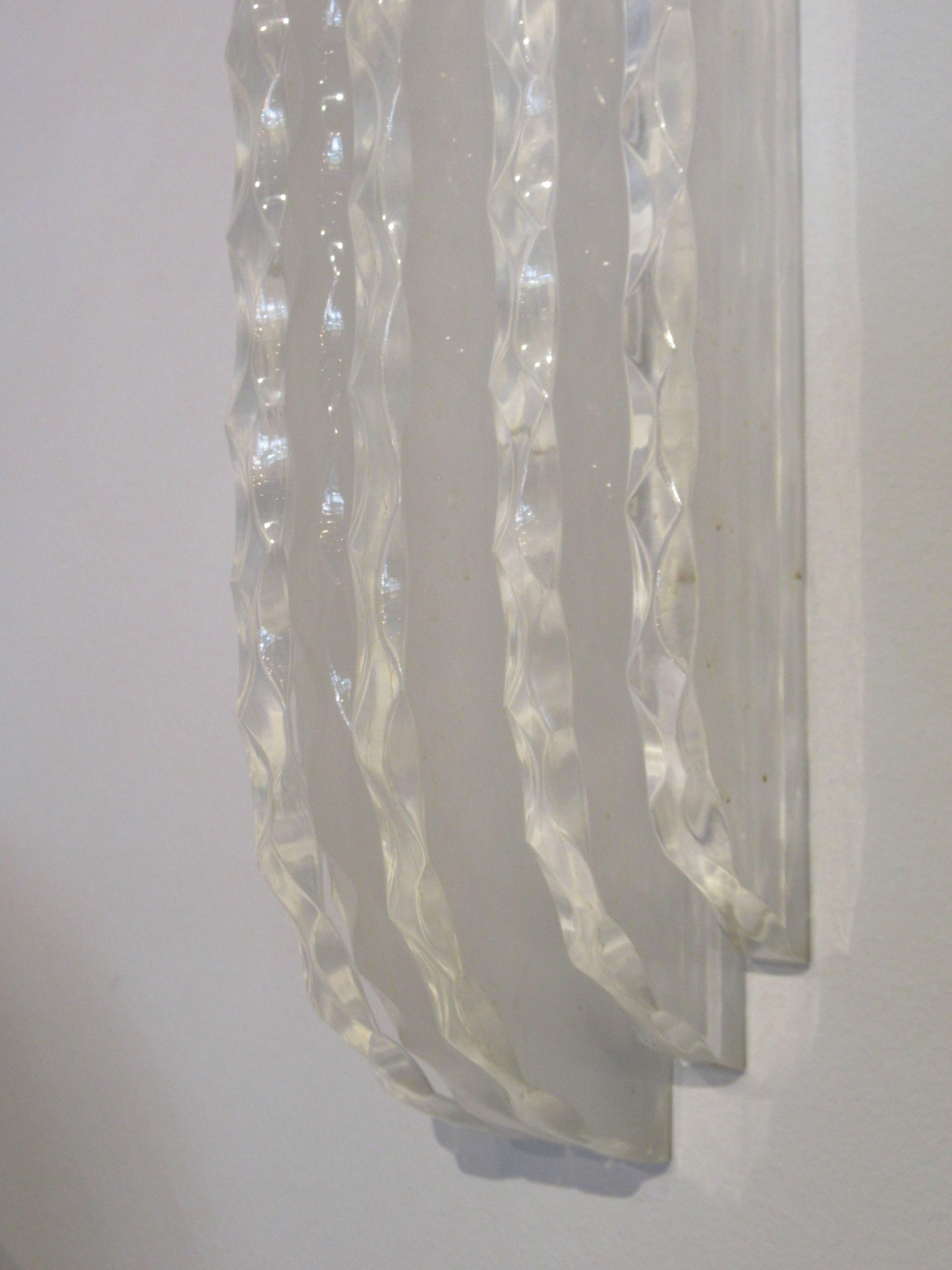 Set of Four American Modern Glass and Gunmetal Wall Lights, Karl Springer For Sale 2