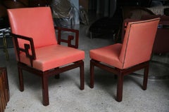 Set of Four American Modern Mahogany "Far East" Dining Chairs, Michael Taylor