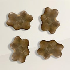 Set of Four American Modernist Cast Brass Cabinet Pulls