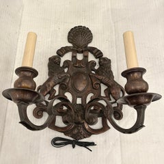 Set of Four American Neoclassic Bronze Sconces, Sold Per Pair