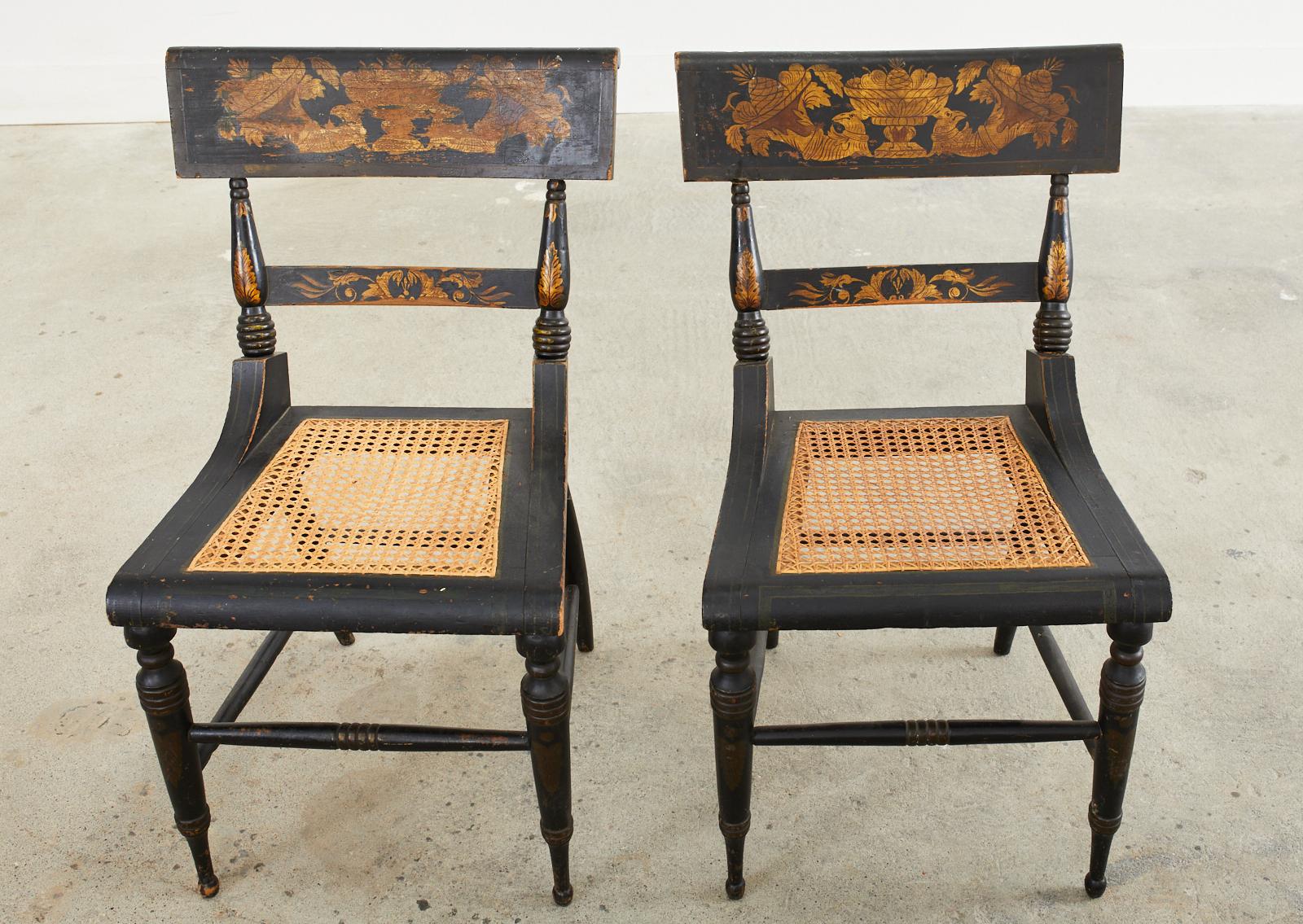 Set of Four American Regency Hitchcock Style Baltimore Dining Chairs 2