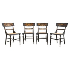 Used Set of Four American Regency Hitchcock Style Baltimore Dining Chairs