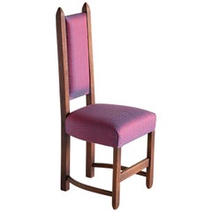 Ensemble de quatre chaises d'école d'Amsterdam en chêne et tissu jacquard Hermès, années 1920