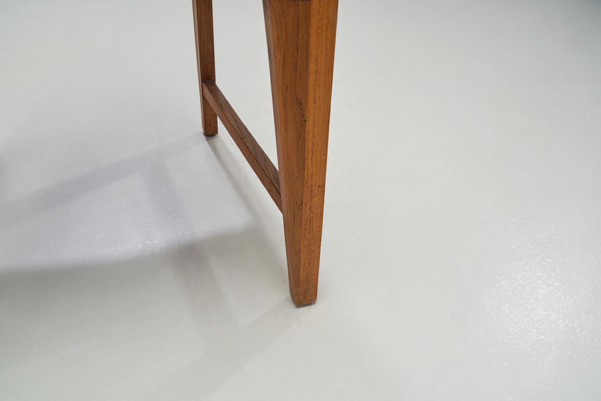 Set of Four Amsterdamse School Oak Dining Chairs, The Netherlands 1920s For Sale 11