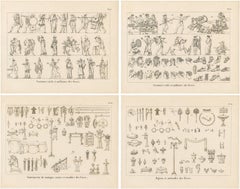 Set of Four Ancient Greek Costume, Arms and Decorative Arts Prints, 1825