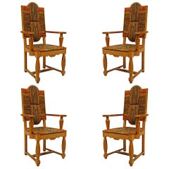 Set of 4 French Louis XIV Arm Chairs