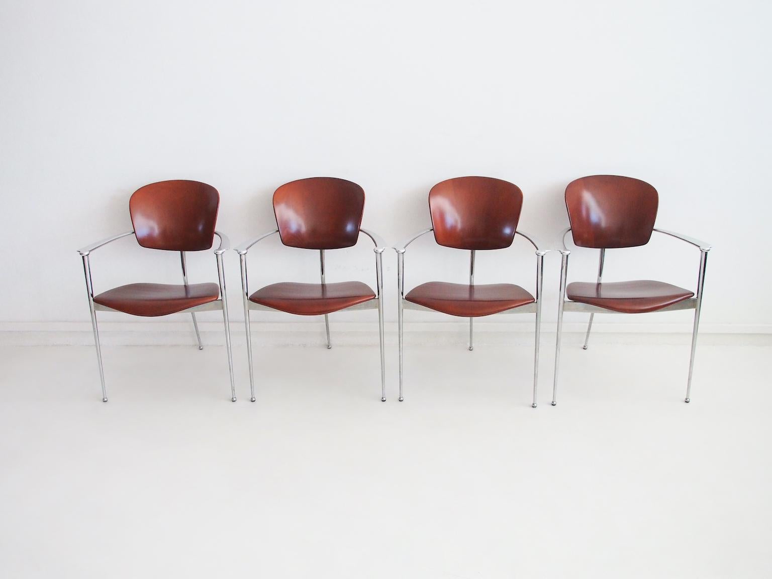 Modern Set of Four Andrea Chairs by Josep Llusca for Andreu World