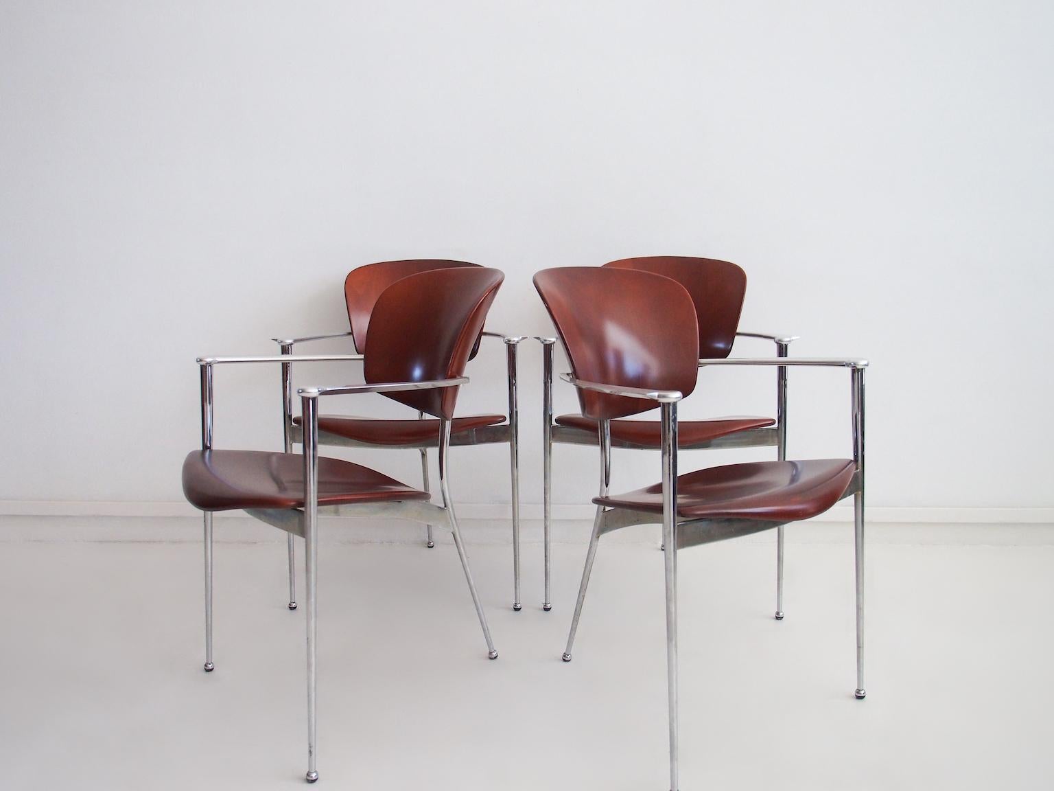 Set of Four Andrea Chairs by Josep Llusca for Andreu World 2