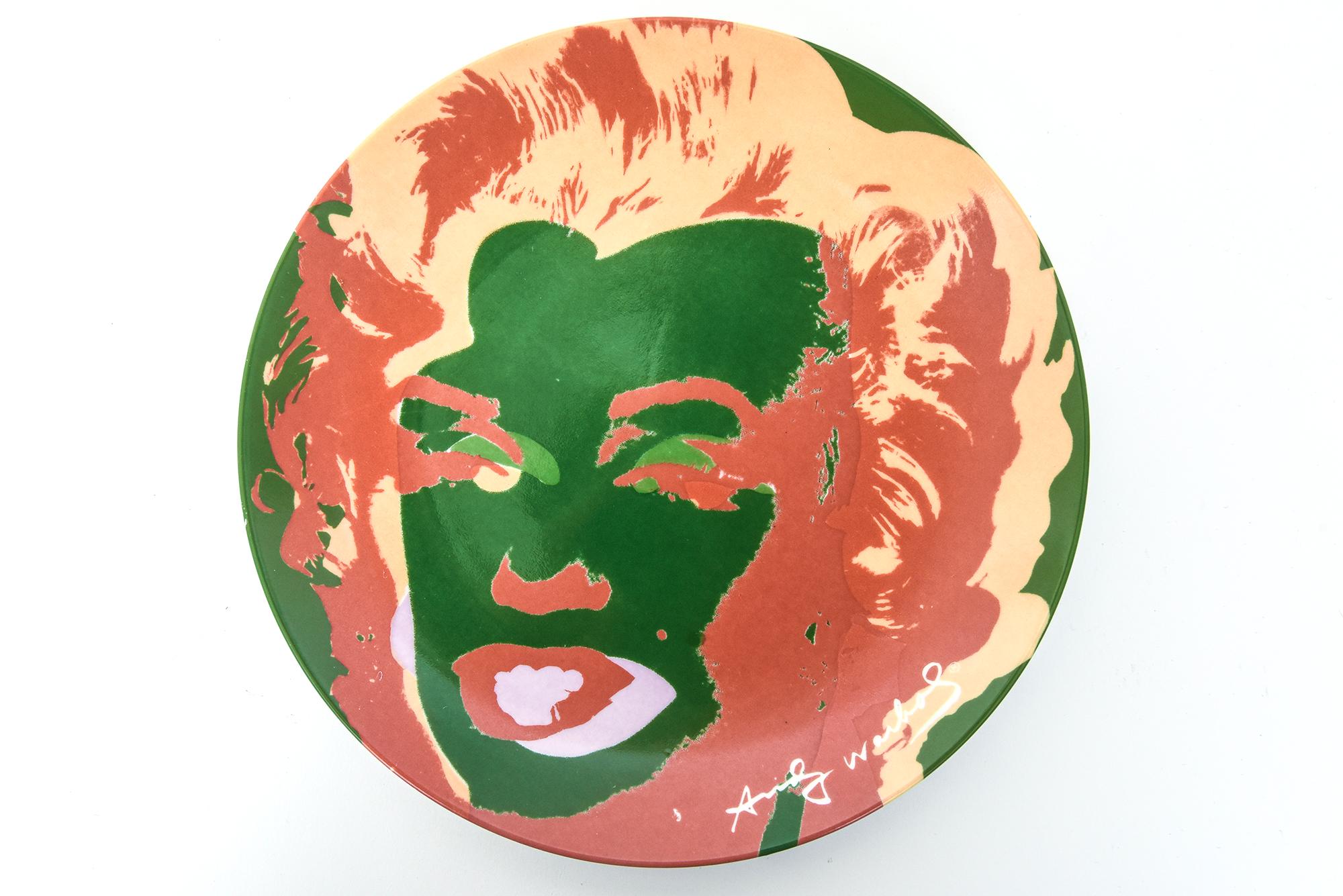 Set of Four Andy Warhol Marilyn Monroe Bone China Plates By Block For Sale 1