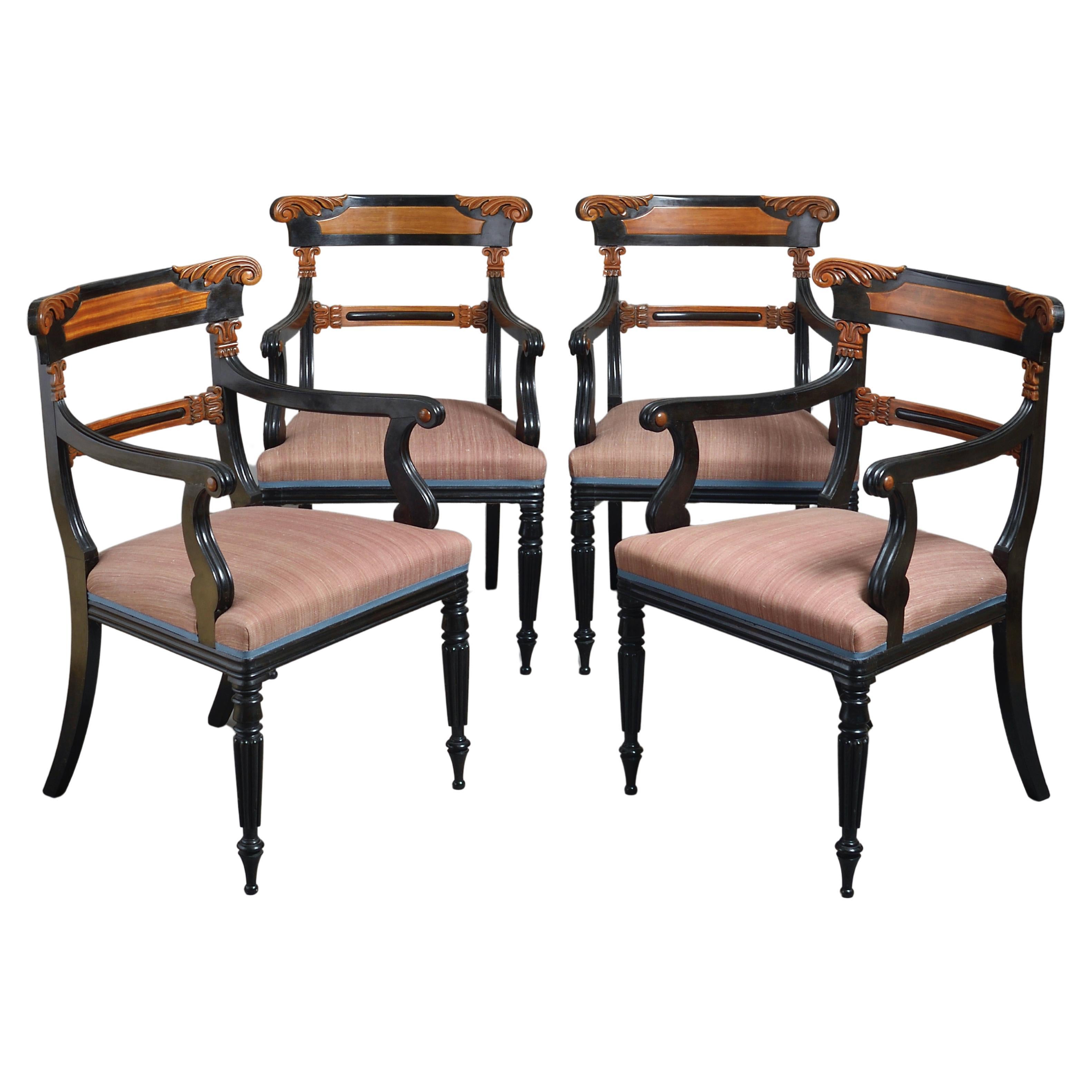 Set of Four Anglo-Indian Armchairs