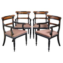 Antique Set of Four Anglo-Indian Armchairs
