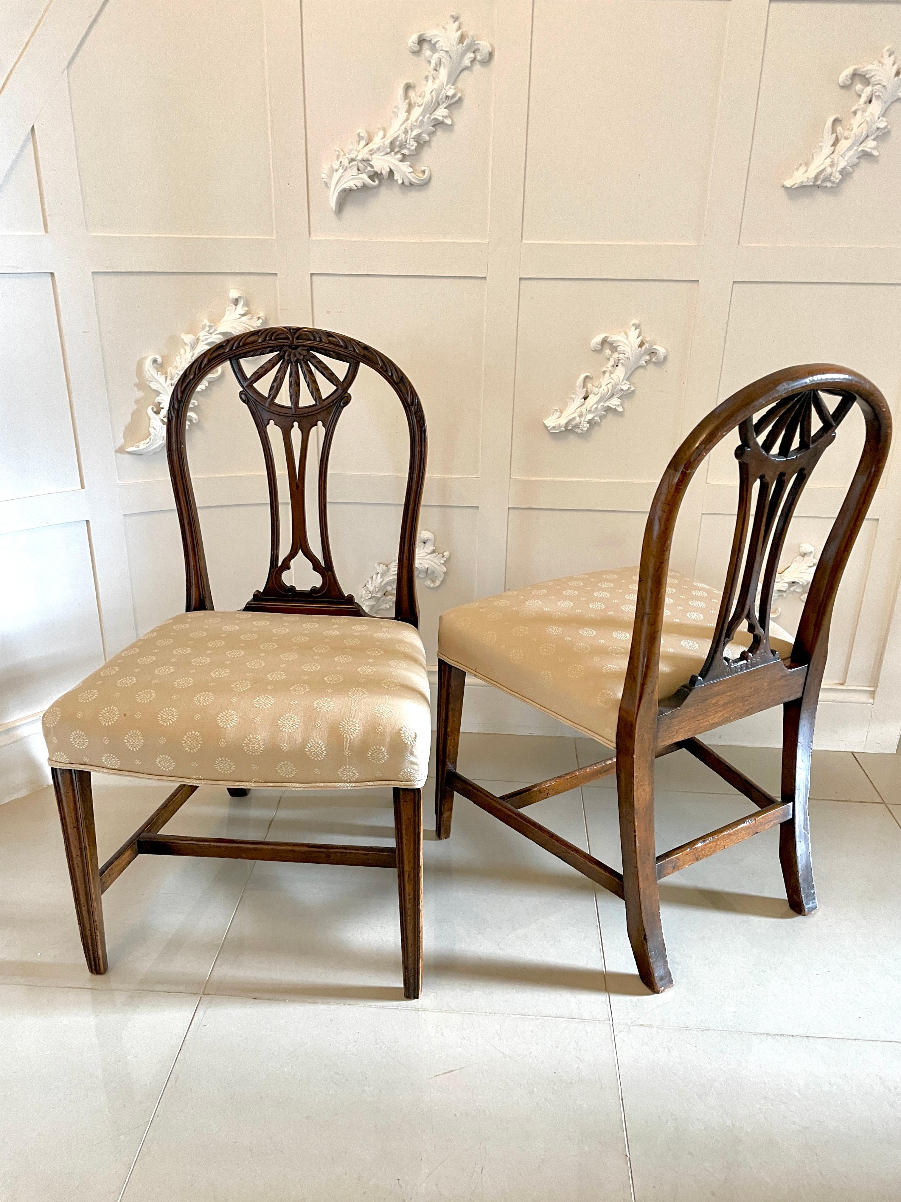 English Set of Four Antique 19th Century Quality Carved Mahogany Dining Chairs  For Sale