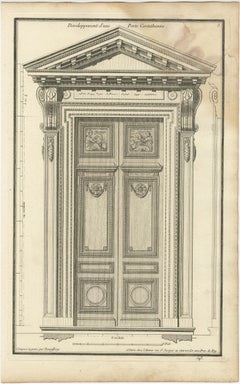 Set of four Antique Archicture Prints of Portico Designs, Neufforge, circa 1770