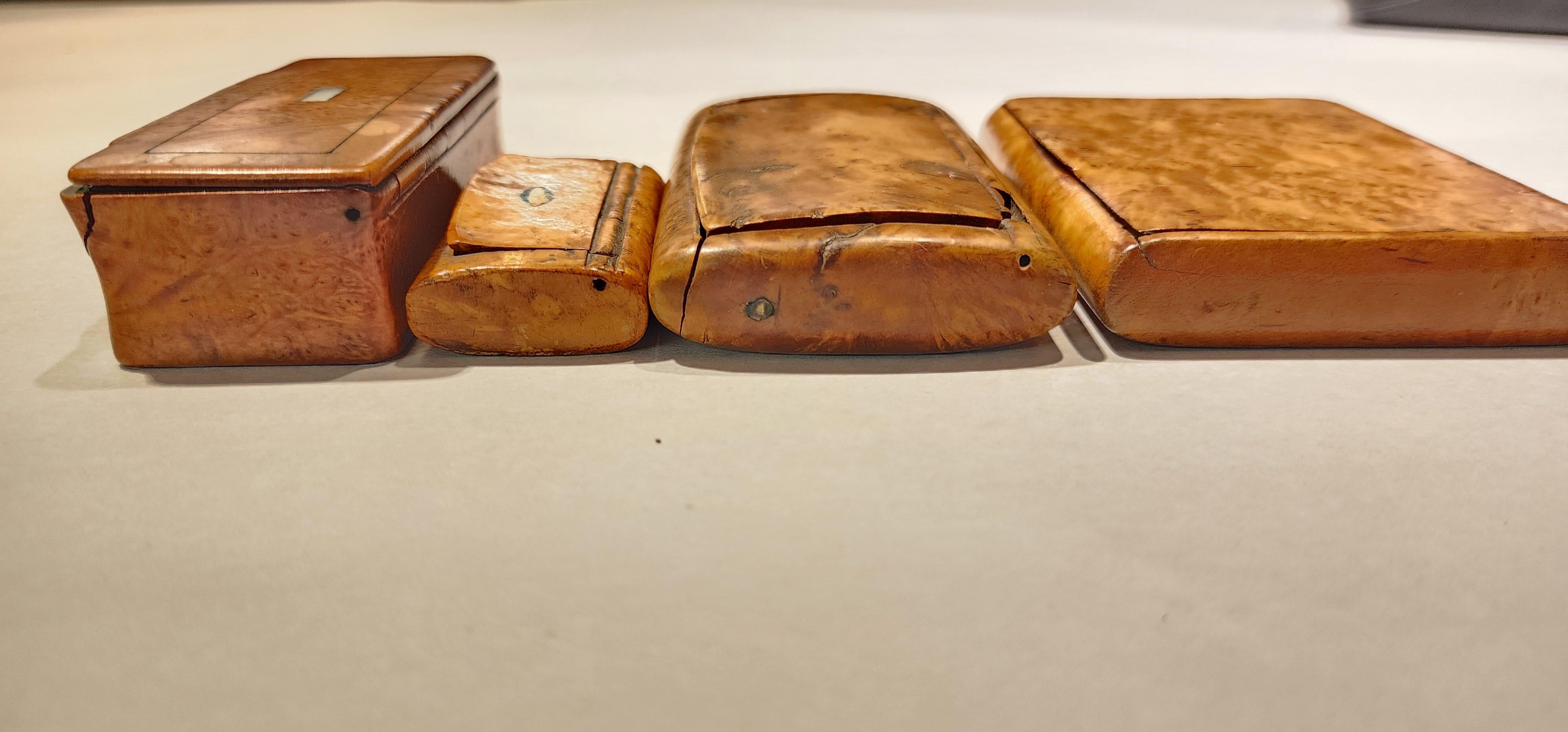 Juego de cuatro cajas antiguas buriladas 8
