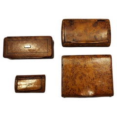 Juego de cuatro cajas antiguas buriladas