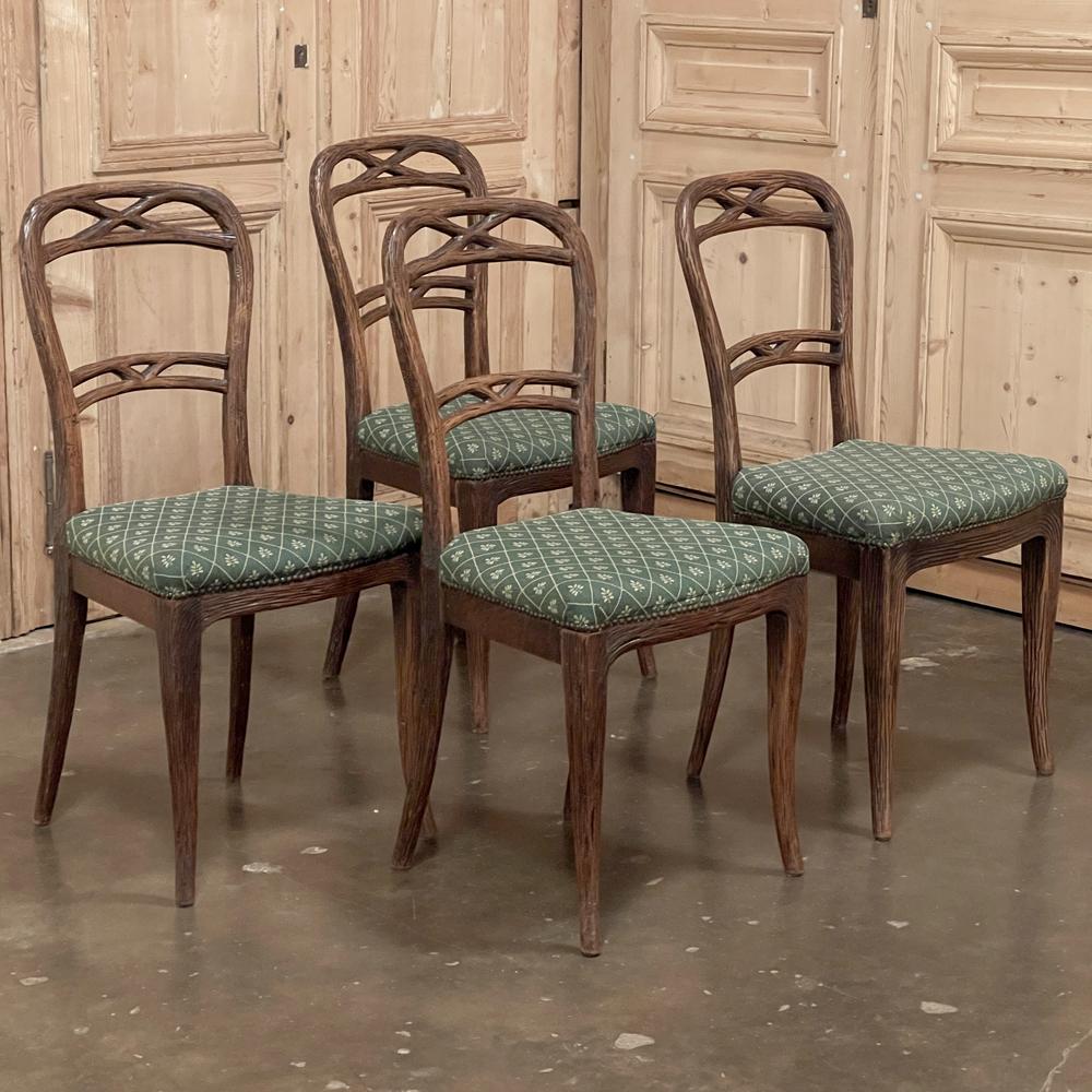 Black Forest Set of Four Antique Chairs by Horrix For Sale