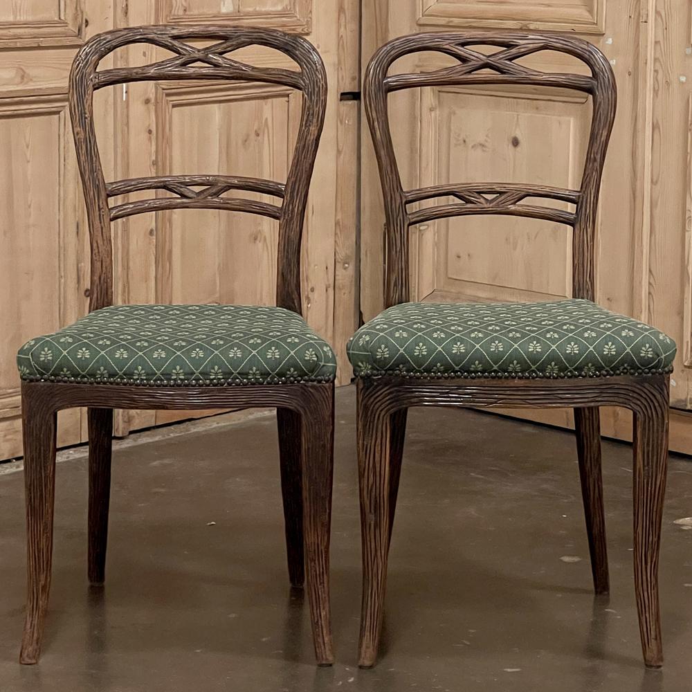 Oak Set of Four Antique Chairs by Horrix For Sale