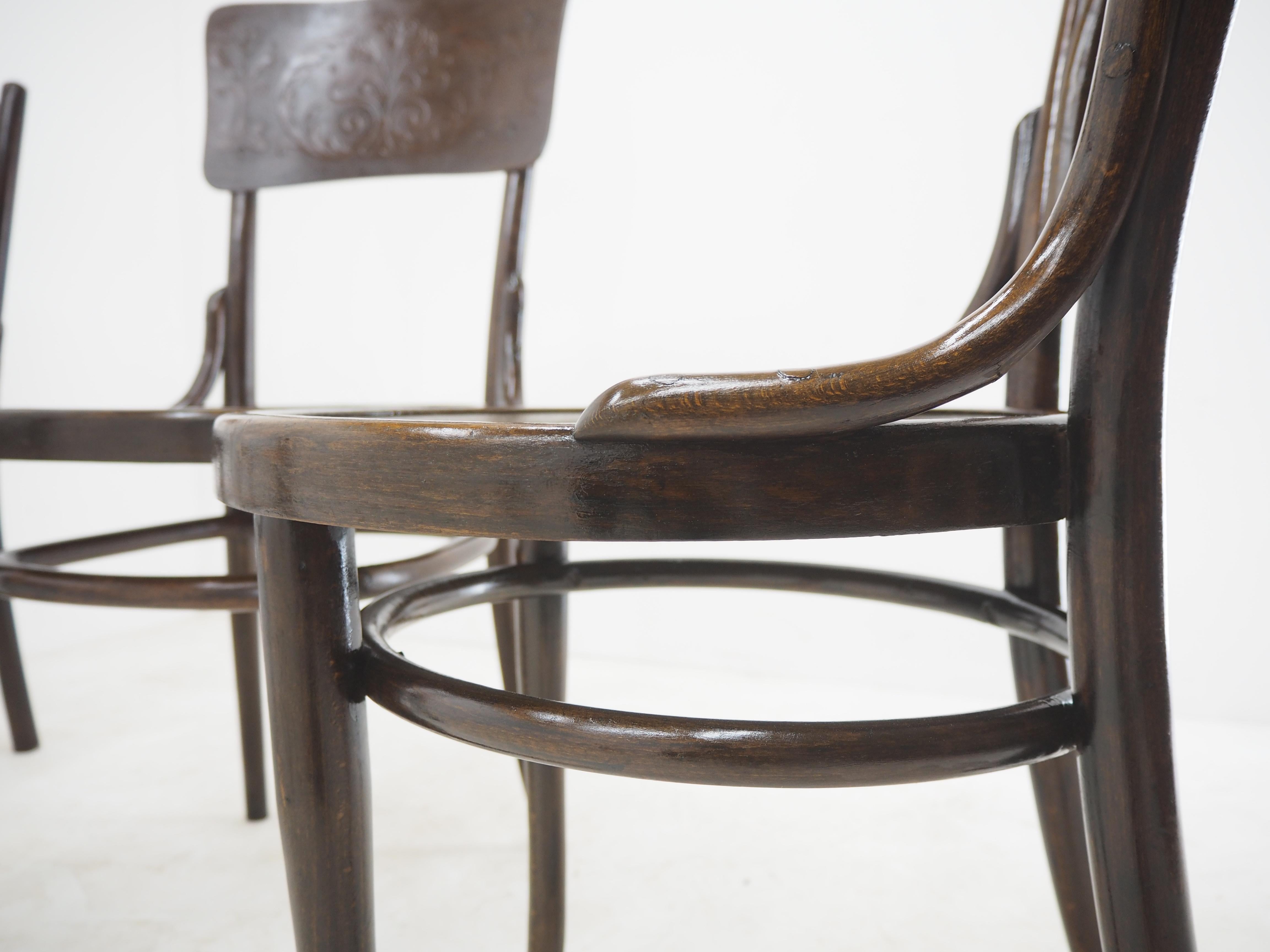 Set of Four Antique Dining Chairs, Thonet, 1920s 6