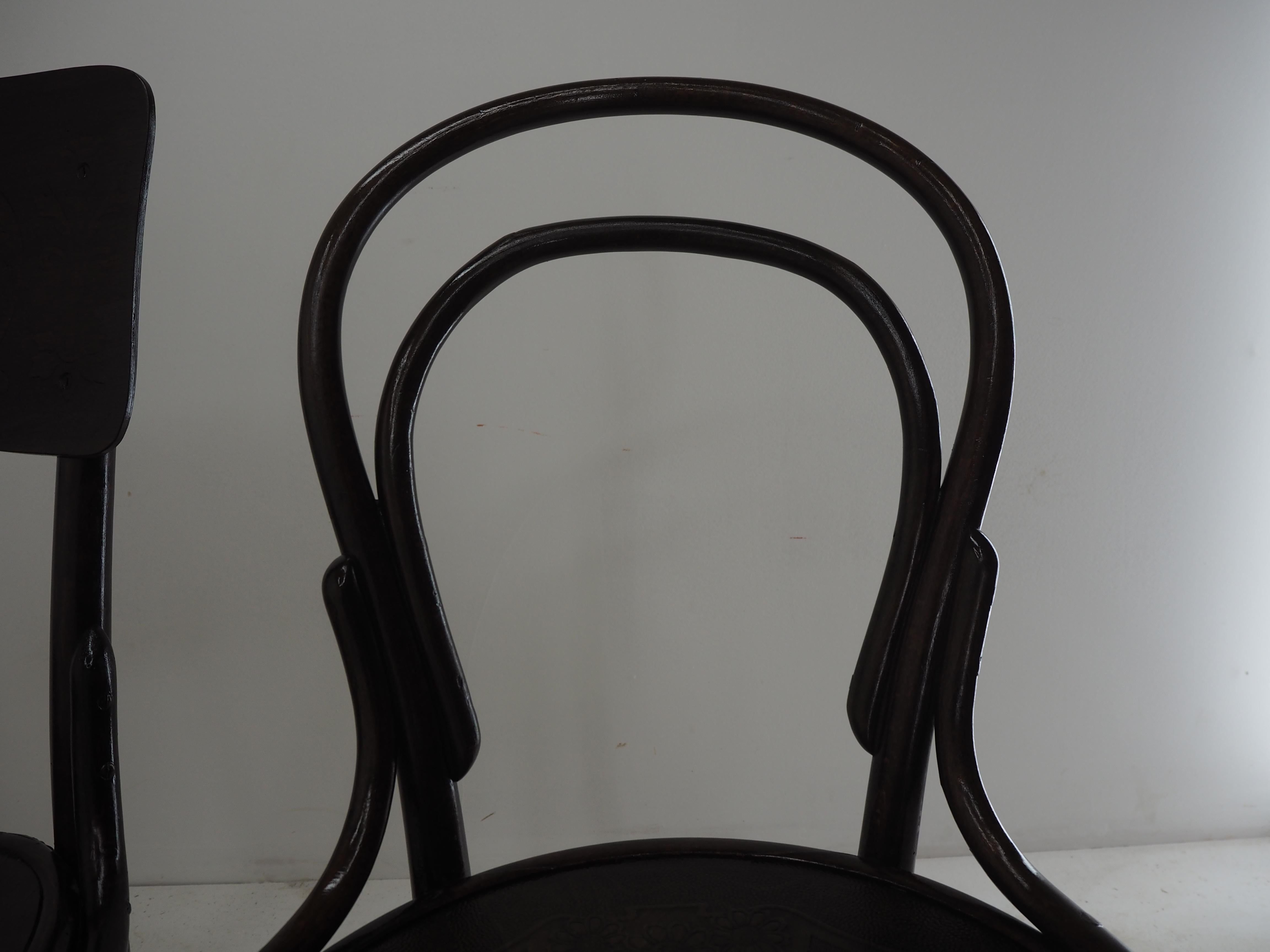 Bentwood Set of Four Antique Dining Chairs, Thonet, 1920s