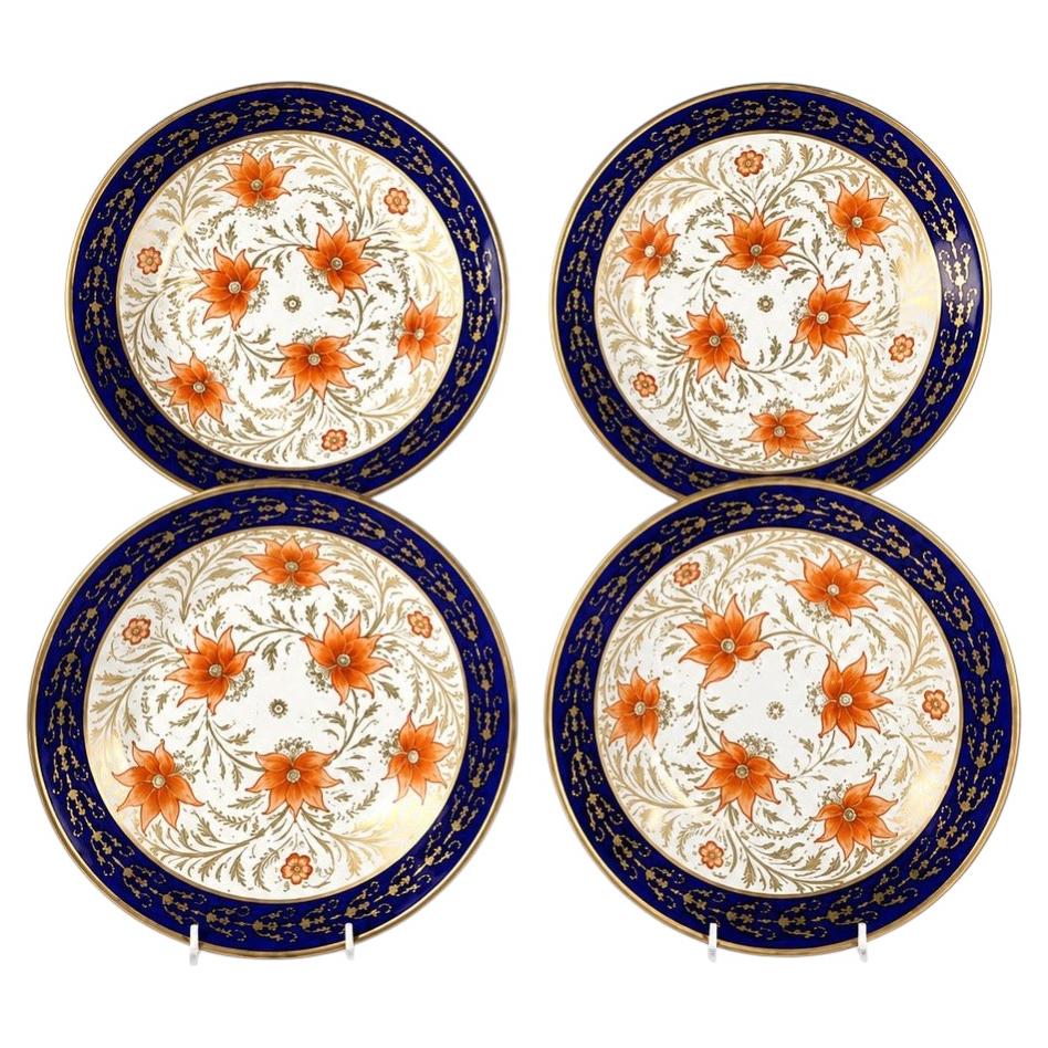Set di quattro antiche ciotole inglesi in stile Imari Porcelain di Coalport Ca. 1825 in vendita