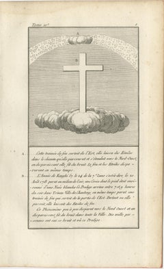 Set of Four Antique Engravings of Luminous Crosses in the Sky over China, c.1790
