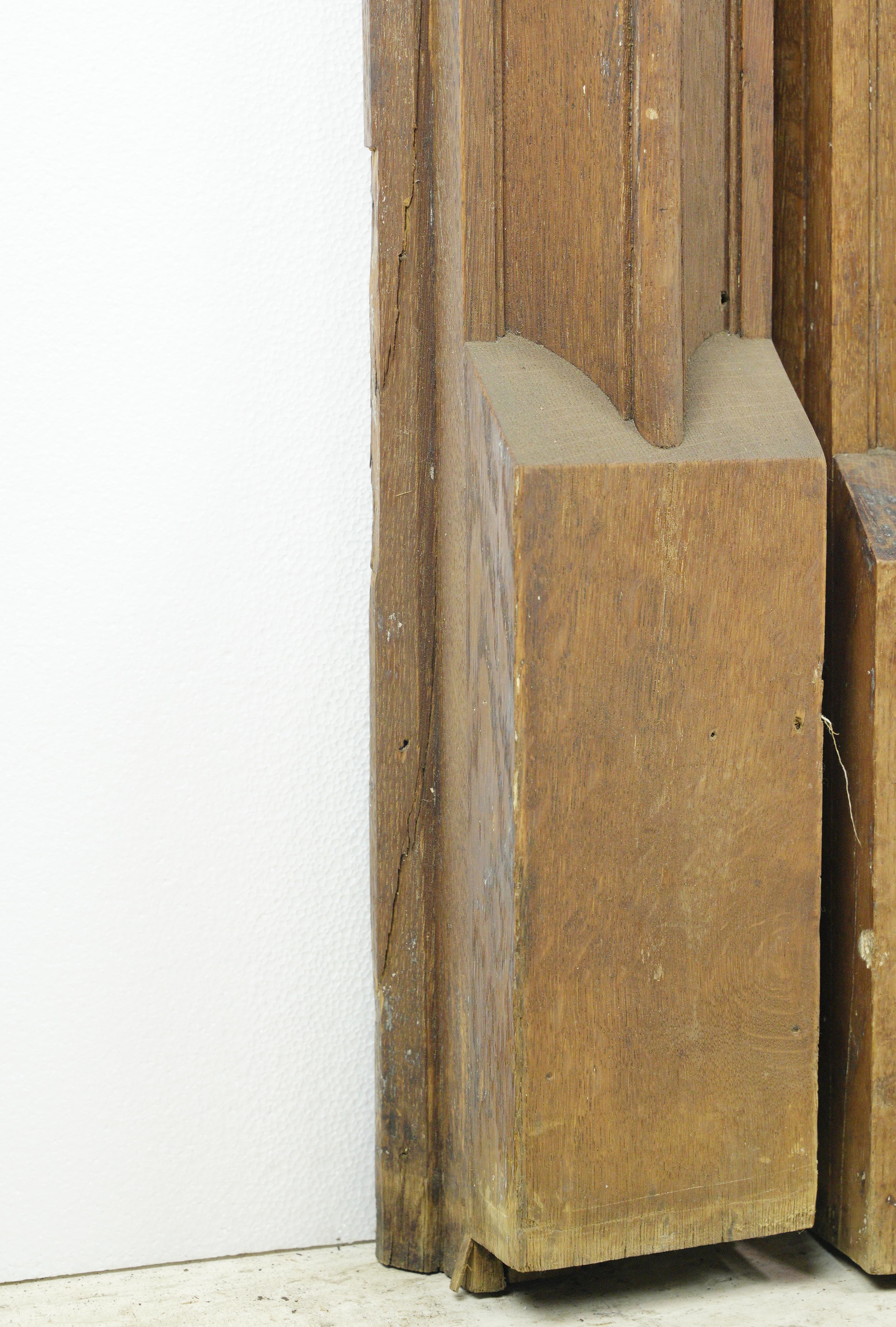 Set of Four Antique Figural Solid Chestnut Door Pilasters 7