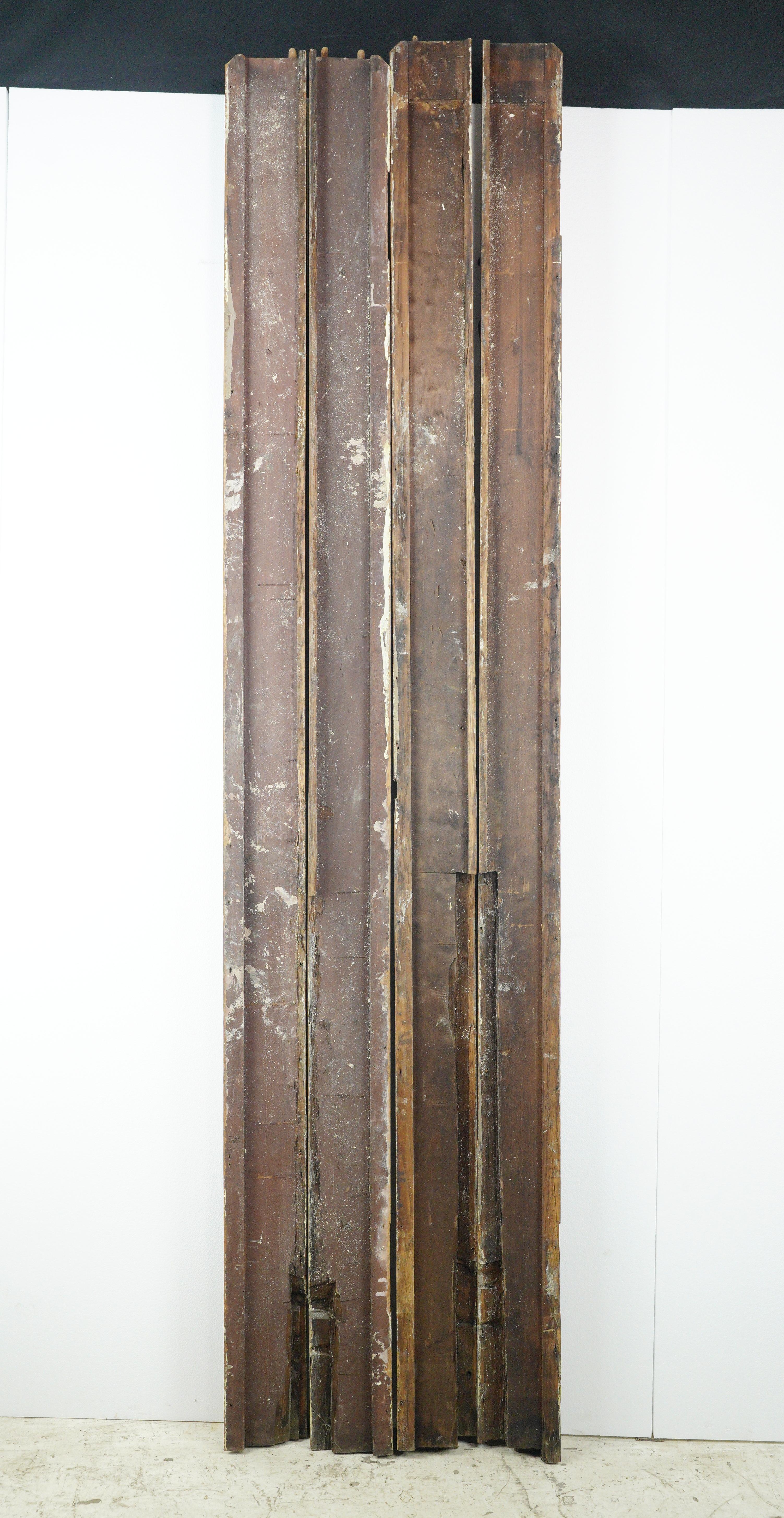 Set of Four Antique Figural Solid Chestnut Door Pilasters 8