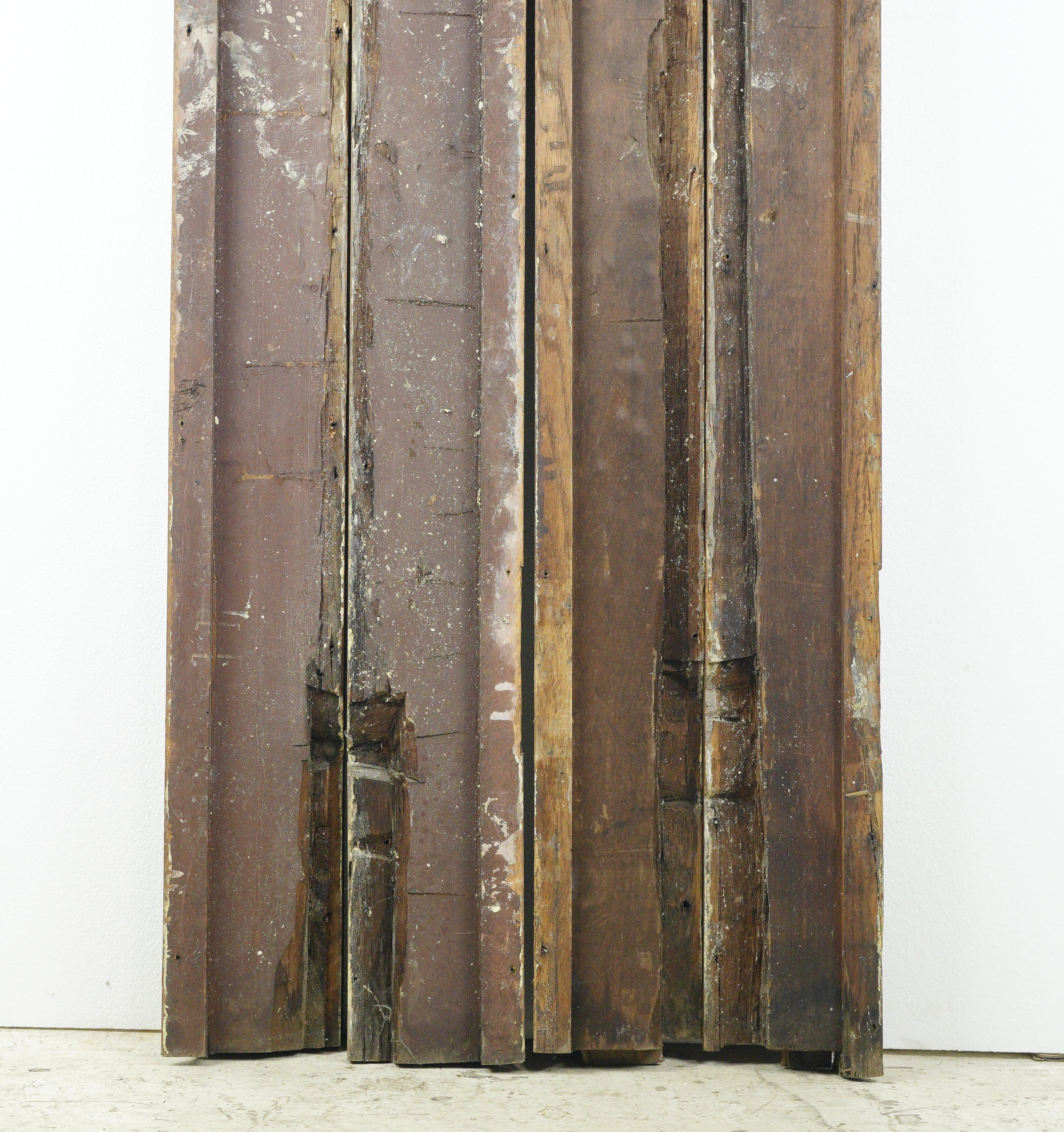 Set of Four Antique Figural Solid Chestnut Door Pilasters 9