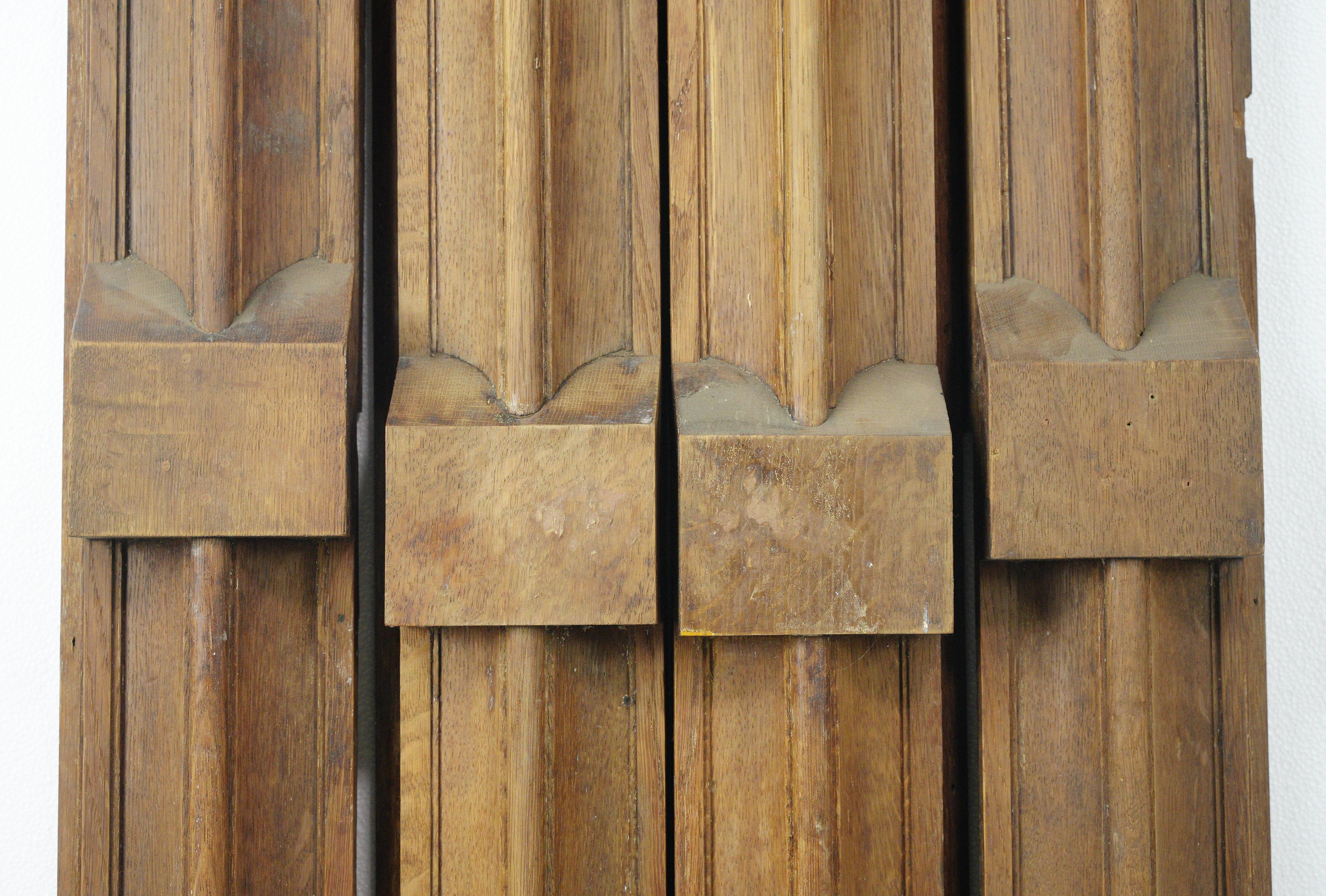 American Set of Four Antique Figural Solid Chestnut Door Pilasters