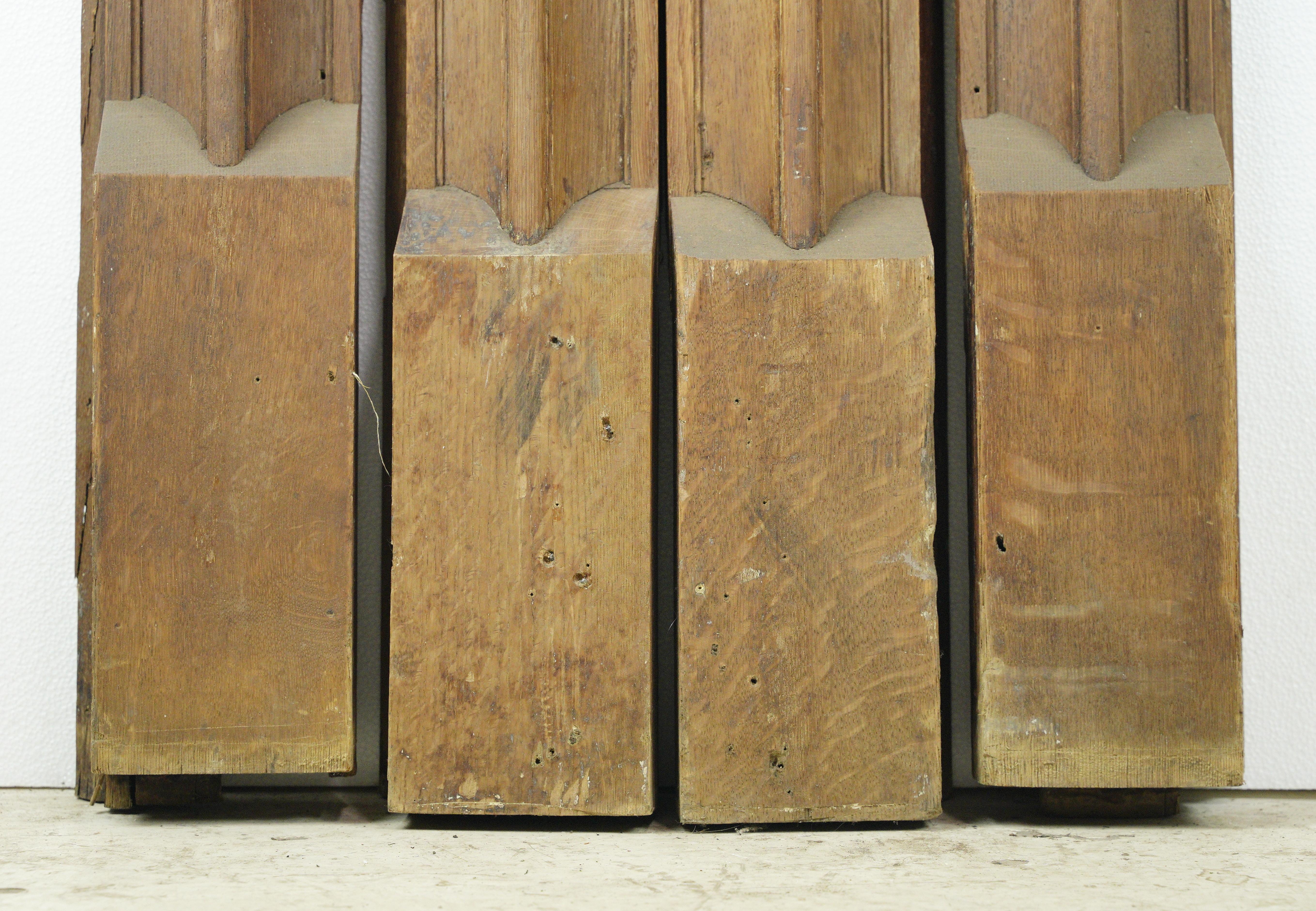 Set of Four Antique Figural Solid Chestnut Door Pilasters In Good Condition In New York, NY