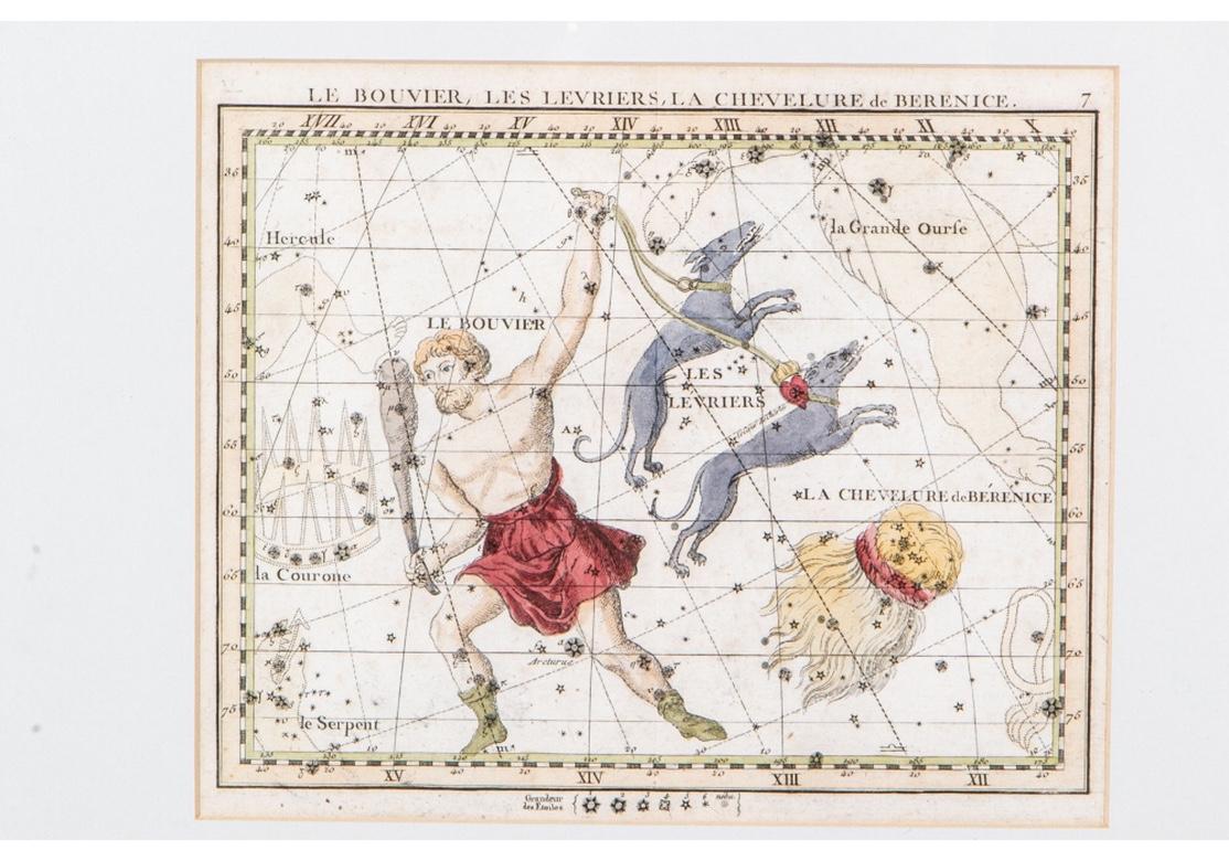 Ensemble de quatre gravures célestes françaises anciennes de John Flamsteed intitulées « Atlas Celesteed » en vente 4