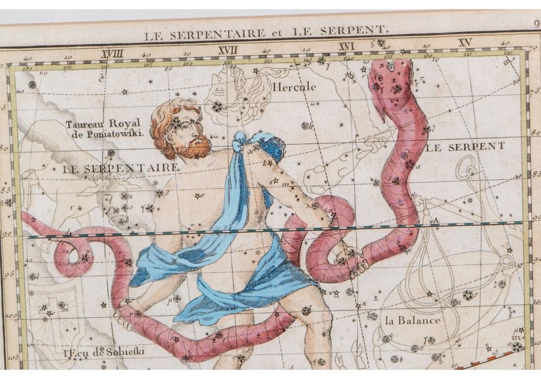 Ensemble de quatre gravures célestes françaises anciennes de John Flamsteed intitulées « Atlas Celesteed » en vente 5