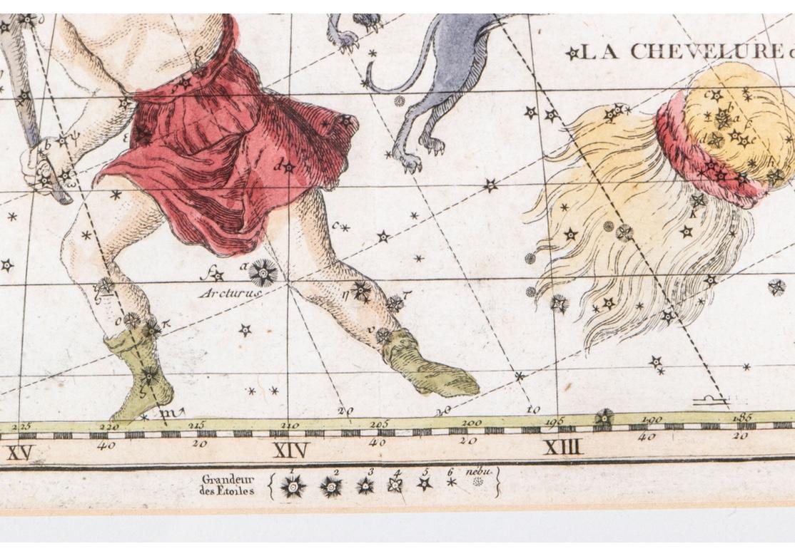 Regency Ensemble de quatre gravures célestes françaises anciennes de John Flamsteed intitulées « Atlas Celesteed » en vente