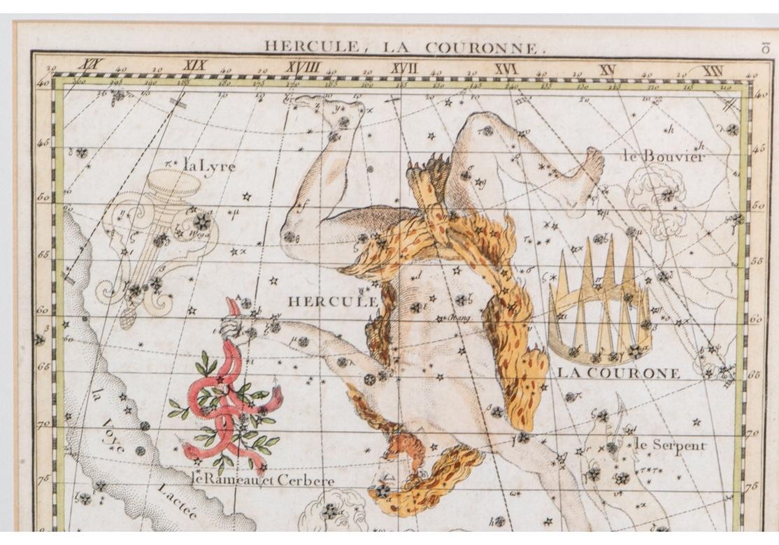 Ensemble de quatre gravures célestes françaises anciennes de John Flamsteed intitulées « Atlas Celesteed » en vente 1