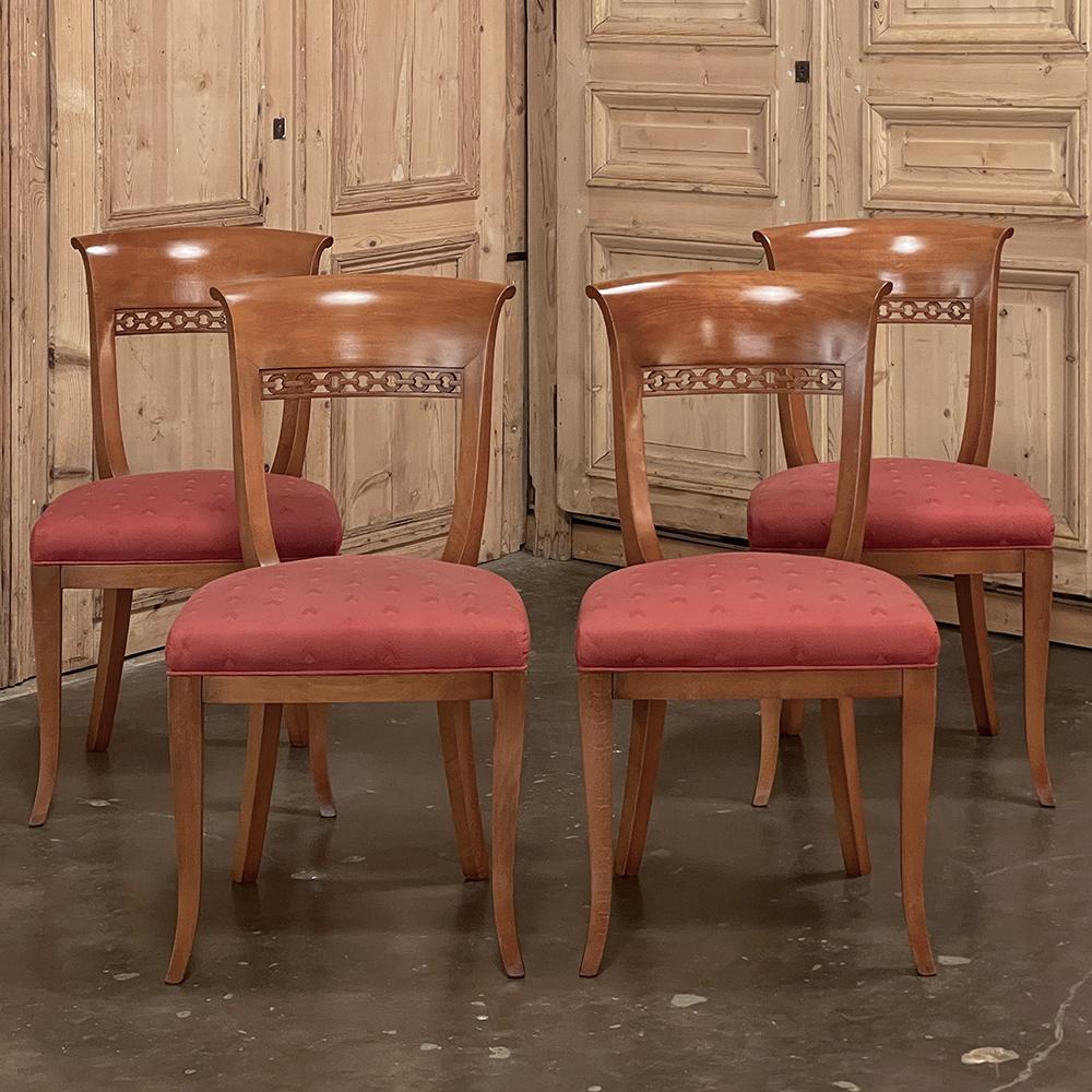 20th Century Set of Four Antique French Directoire Style Chairs in Maple For Sale