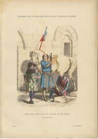 Set of Four Antique French Medieval Military Costume Prints, circa 1860, view 3