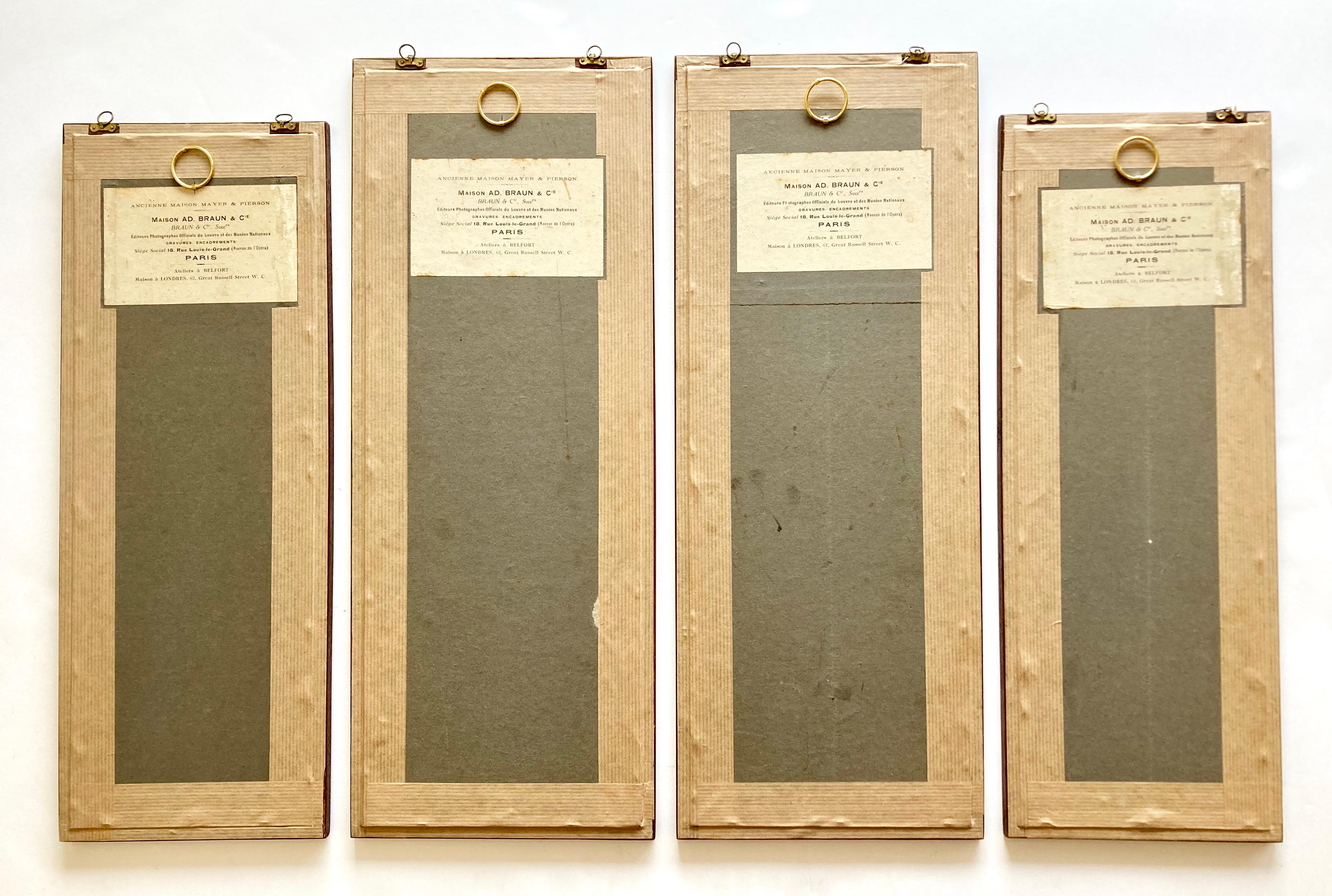 Paper Set of Four Antique French Religious Carbon Prints by Maison AD. Braun & Cie For Sale