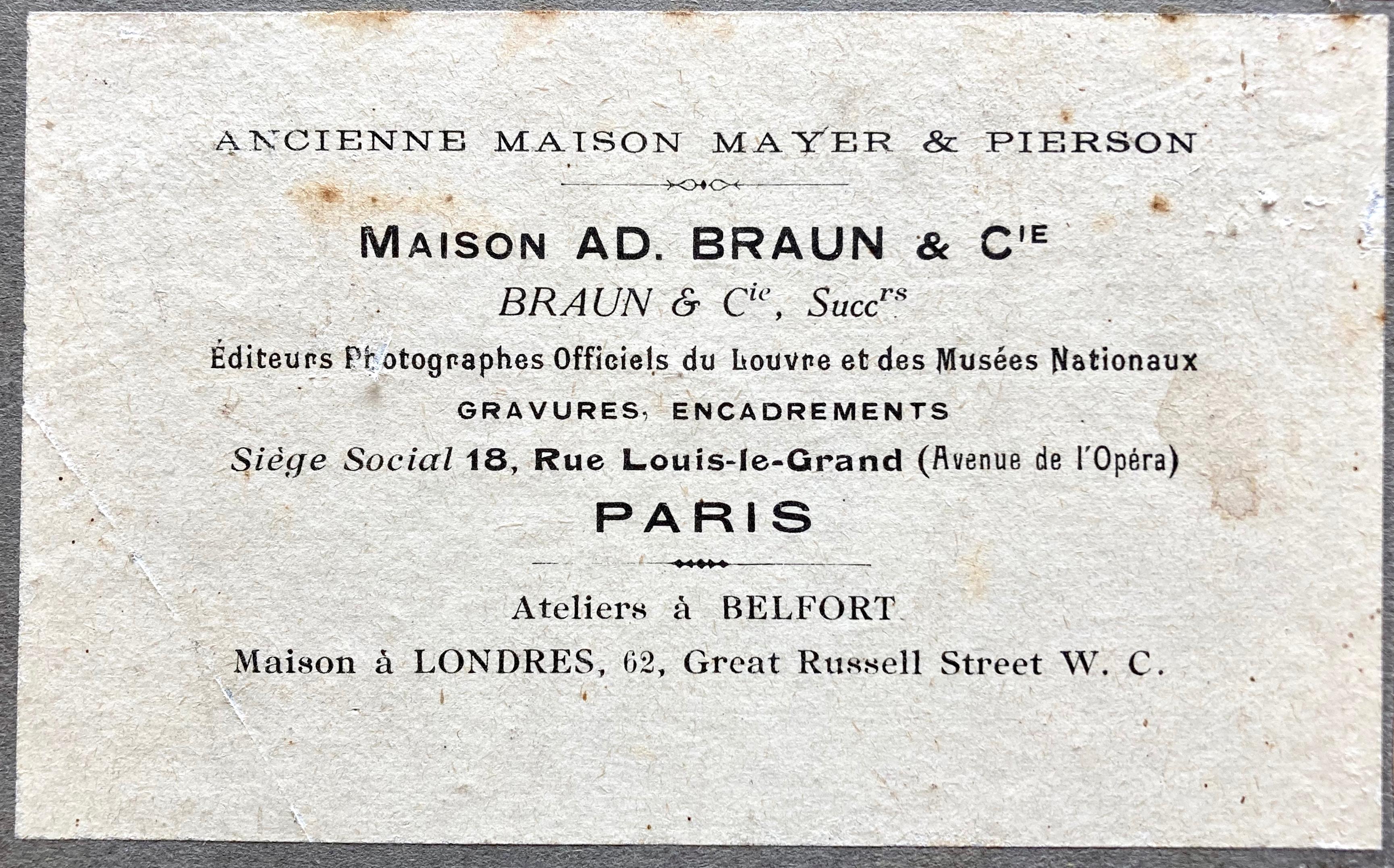 Papier Ensemble de quatre estampes religieuses françaises anciennes en carbone de la Maison AD. Braun & Cie en vente