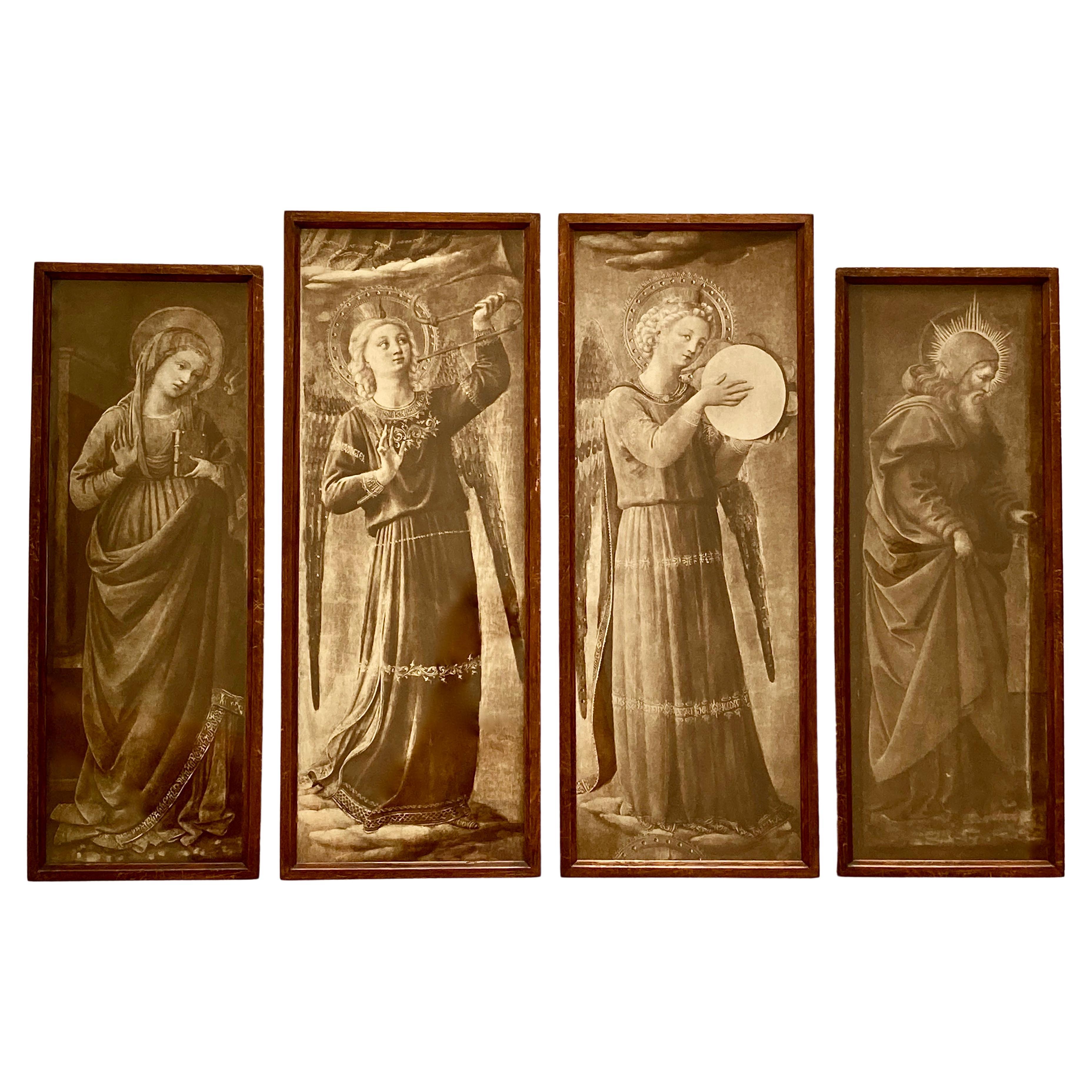 Ensemble de quatre estampes religieuses françaises anciennes en carbone de la Maison AD. Braun & Cie en vente