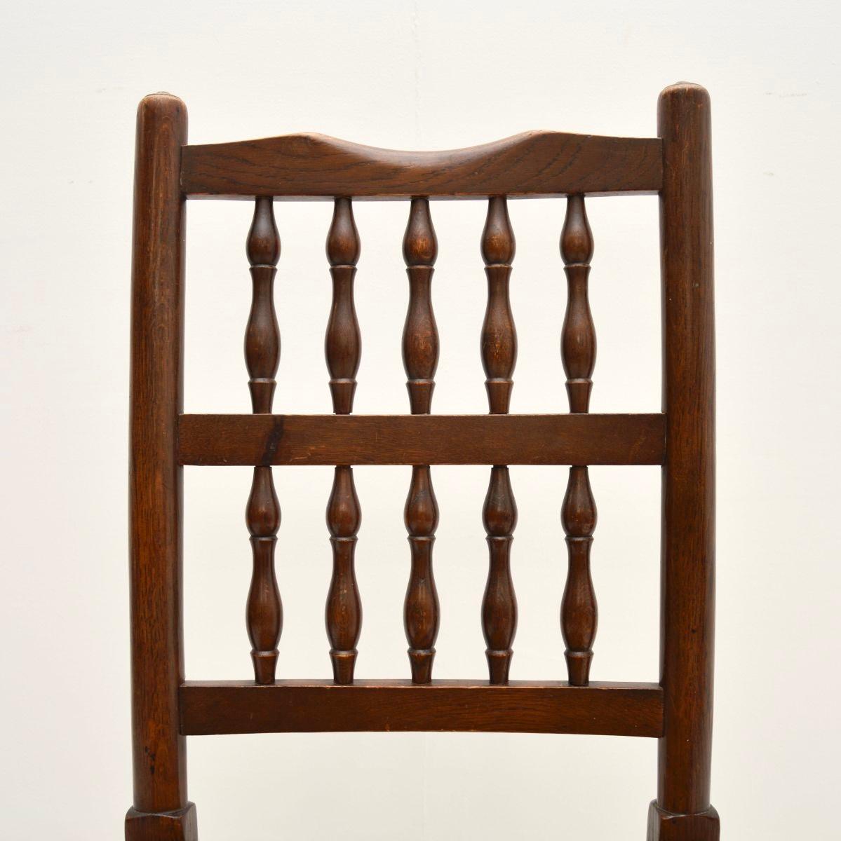 Set of Four Antique Georgian Lancashire Dining Chairs in Elm 4