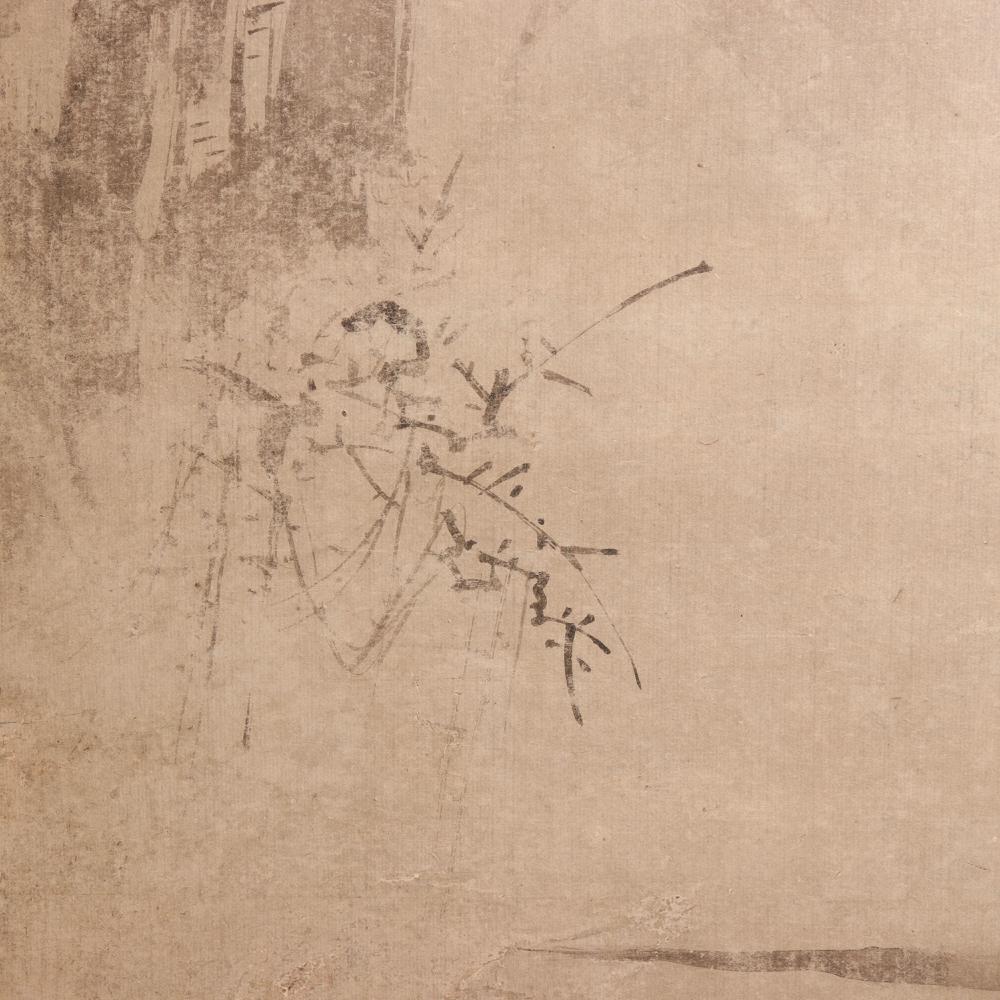 Late 17th Century Set of Four Japanese Suibokuga Ink Paintings by Kano Tokinobu, 17th Century For Sale