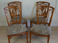 Set of Four Antique Louis XVI Chairs—Circa 1790s, Elm, Neoclassical Grace!