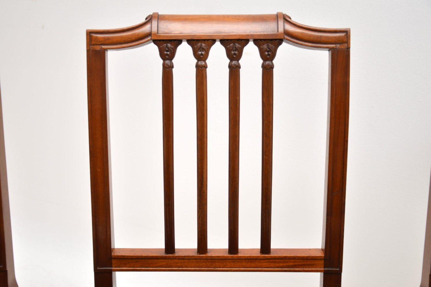 Set of Four Antique Mahogany and Leather Dining Chairs 3