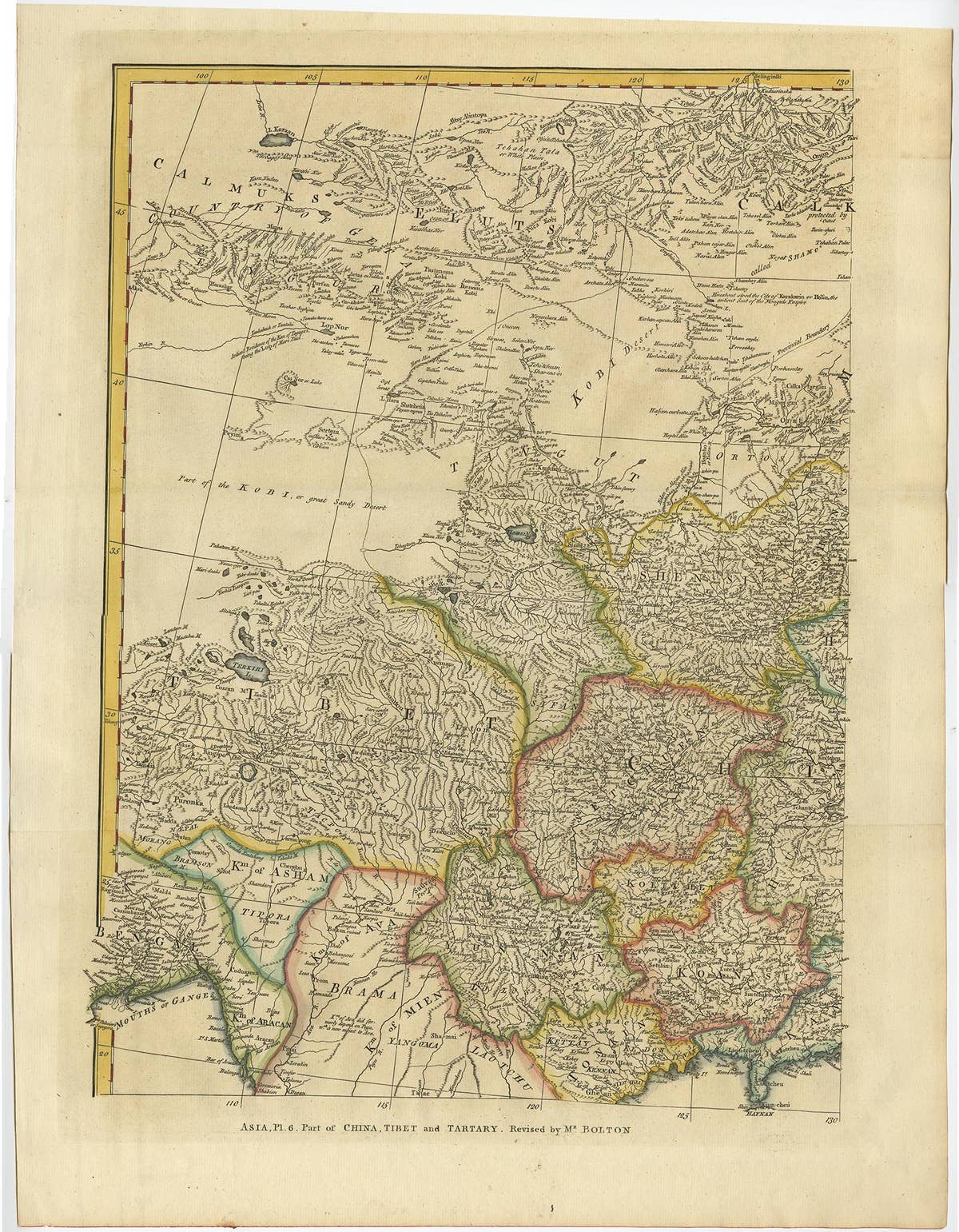 Set of Four Original Antique Maps of Asia by Bolton & Seale, circa 1770