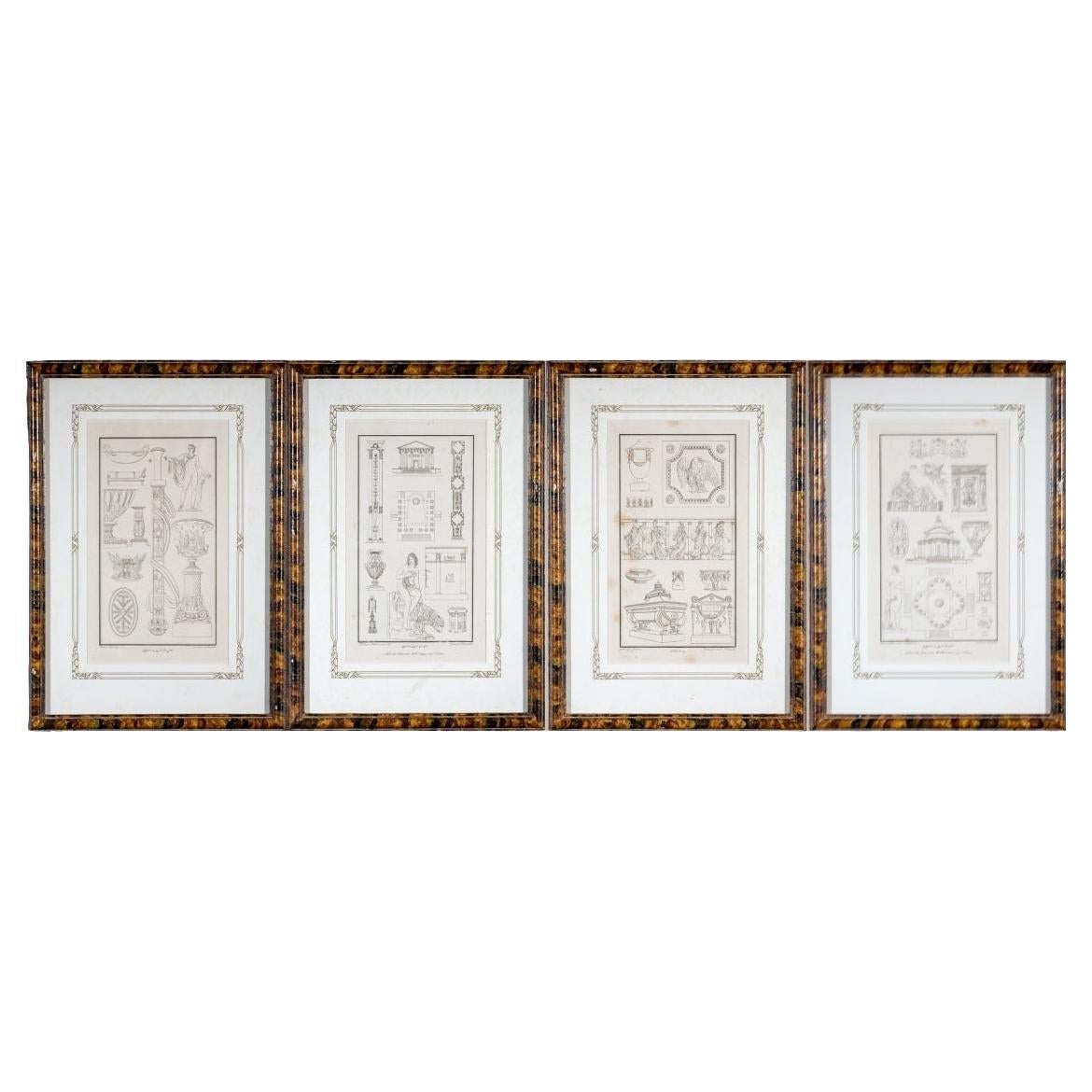 Set Of Four Antique Neoclassical Engravings by Pierre Nicolas Beauvallet